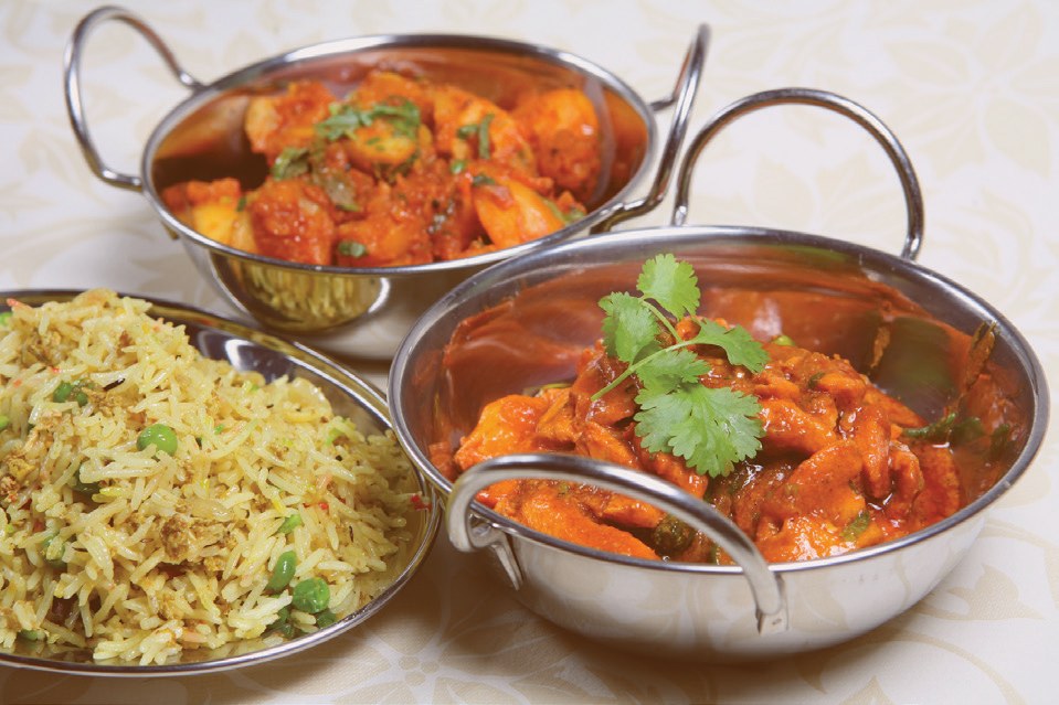 Indian curries and rice pictured in Morpeth’s printed menu